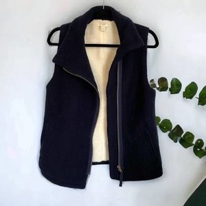 J. Crew | XS | navy wool asymmetrical zip up vest